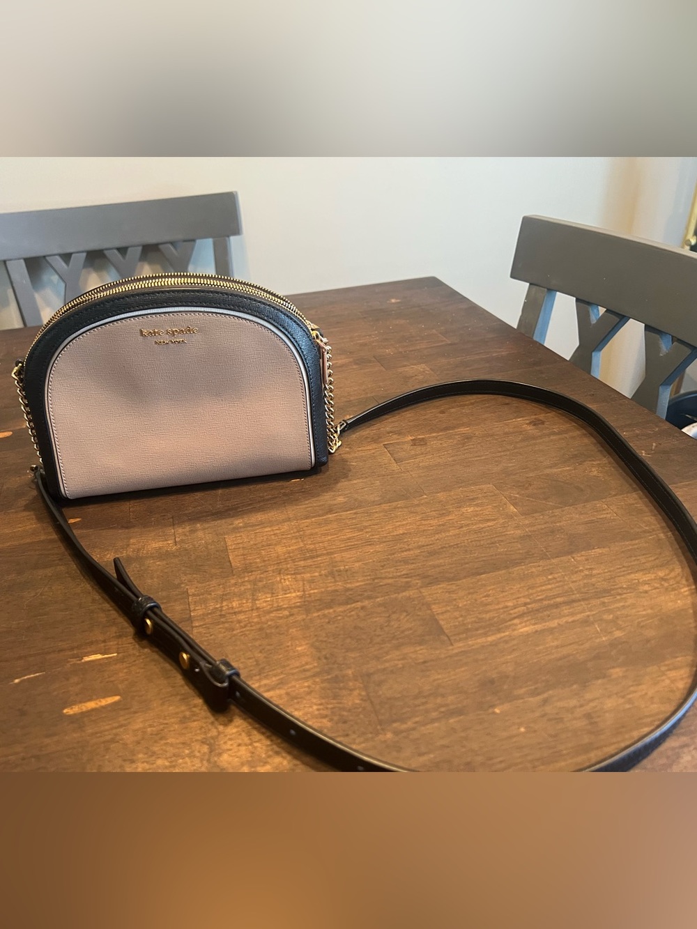 kate spade Two-Tone Dome Crossbody in Cream and Black